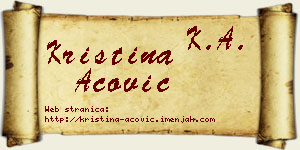 Kristina Acović vizit kartica